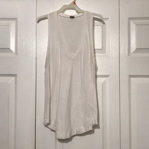 White V-Neck Tank